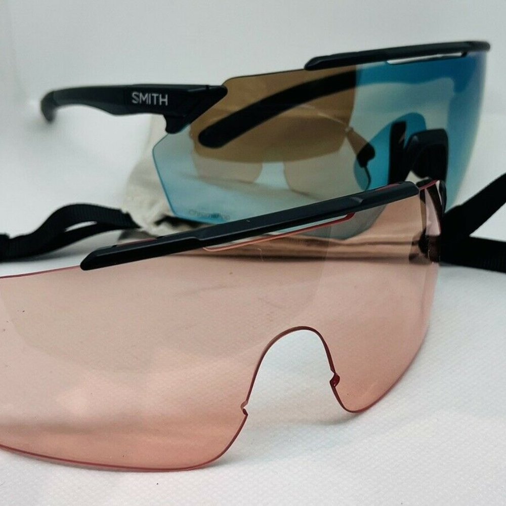 Smith Ruckus Matte Black Sunglasses w/ CP Opal Mirror + CP Rose Lens